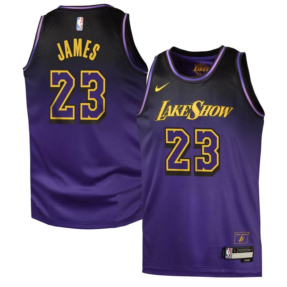 Pro Grade Los Angeles Lakers LeBron James23 Purple Jersey - City...