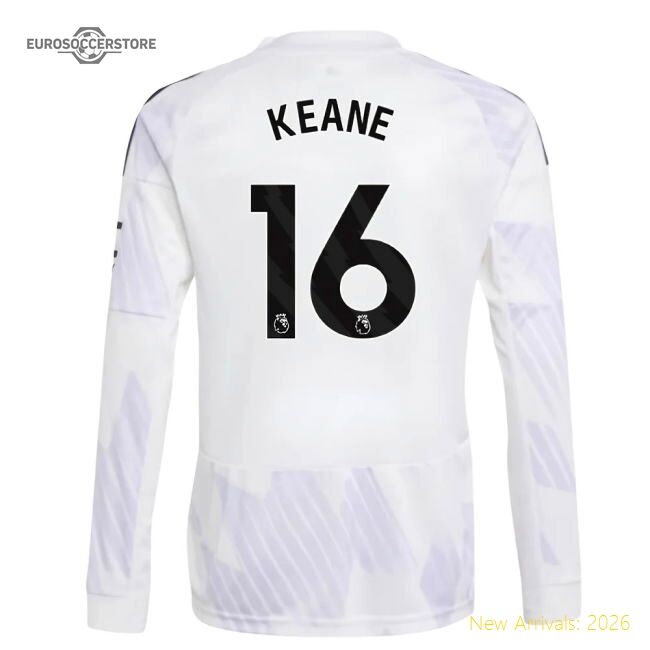 Official 2025-2026 Man Utd Long Sleeve Away Shirt (kids) (keane 16)
