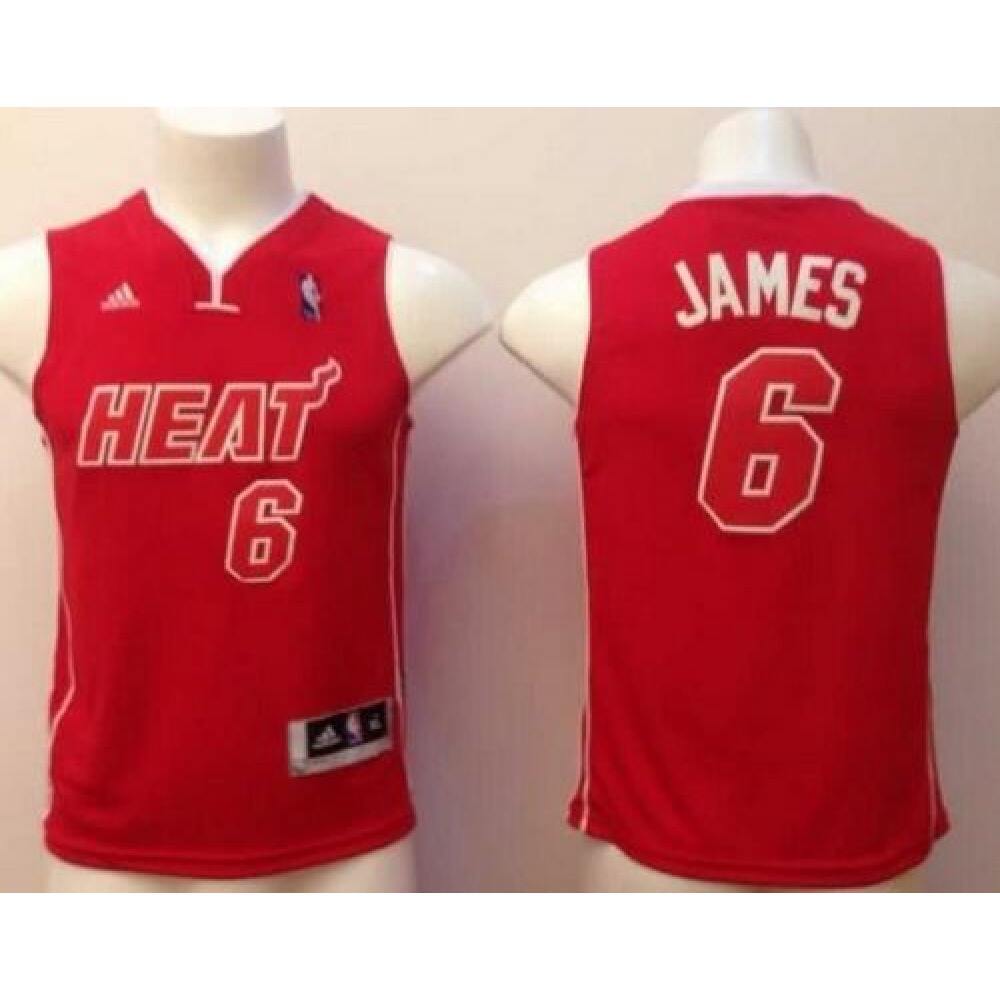 Fan Favorite Official Men's MIA #6 LeBron Red Basketball Jersey