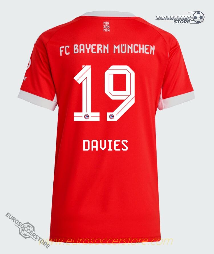 Bayern Munich 25-26 Women's Home Jersey Featuring Davies 19