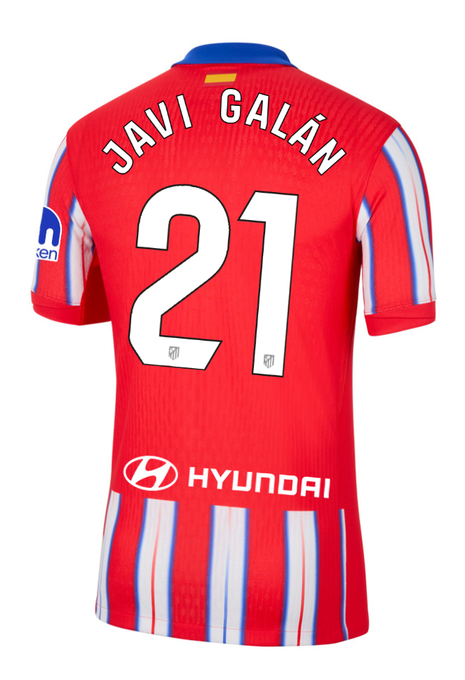 JAVI GALÁN's 21 Atletico Madrid Home Laliga Jersey for the 24-25 season.
