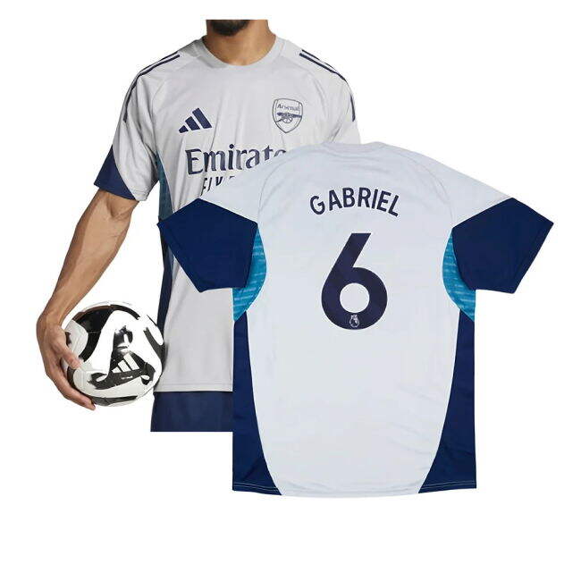 Fervent Arsenal Arsenal Training Shirt Grey Two Gabriel #6 High Pe...