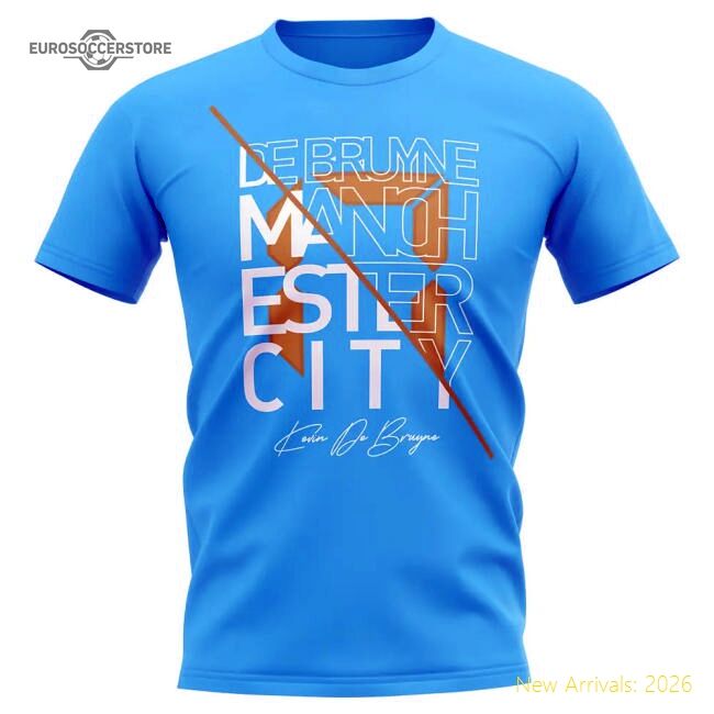 Premium Kevin De Bruyne Man City Graphic Signature T-shirt (sky Blue