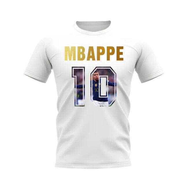 Kylian Mbappe Name And Number France T-Shirt (White)
