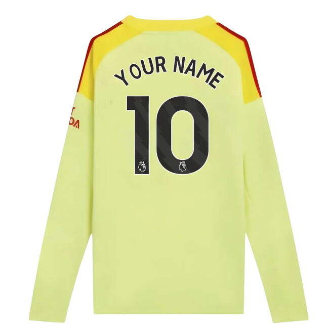 2025-2026 Arsenal Home Goalkeeper Jersey (Yellow) - Kids (Your Name)