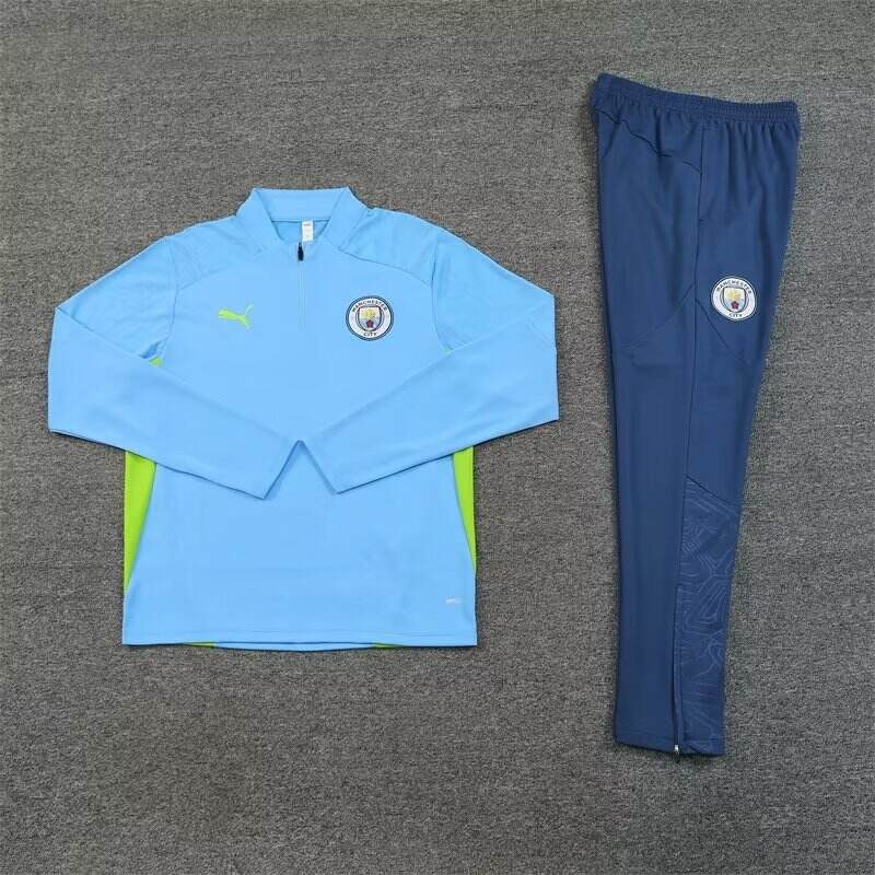 Moisture Wicking Man City Manchester City 2425 Blue Half Zipper