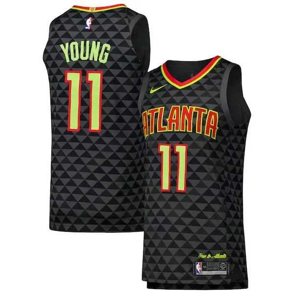 Trae Young ATL Authentic Jersey - stylish official - Black game-day