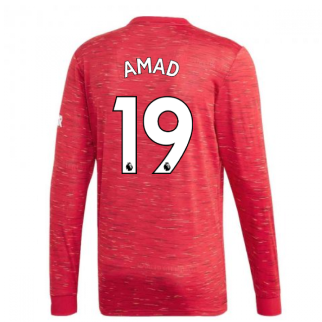 Man Utd Official 2020-2021 Man Utd Adidas Home Long Sleeve Shirt (A...