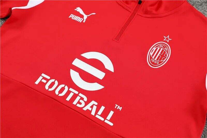 AC Milan 2324 Red Half Zipper Tracksuit - Official Replica 9171