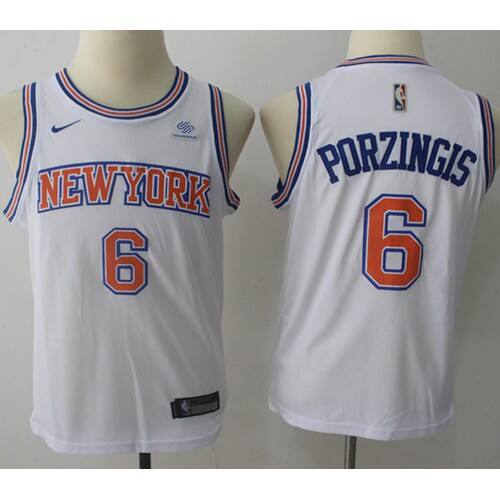 NYK Kristaps Porzingis #6 Elite 2024 Icon NBA Swingman Jersey White
