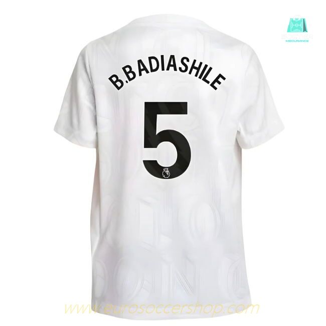 2025-2026 Chelsea Pre-Match Shirt (White) - Kids (B.Badiashile 5)