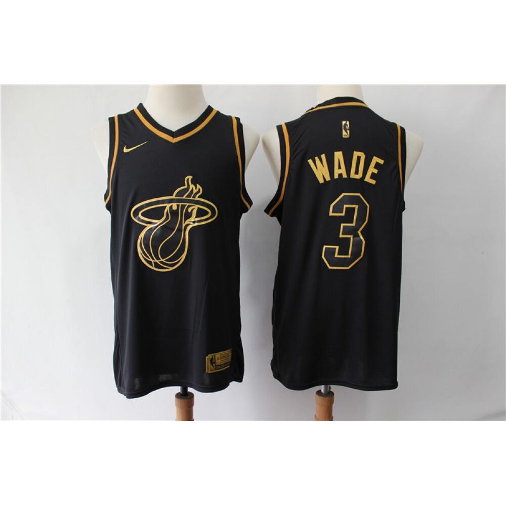 Game Day Premium Quality Men's MIA #3 Dwyane Black Basketball Jersey