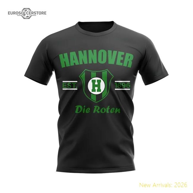 Official Trending Hannover Established Football T-Shirt (Black)