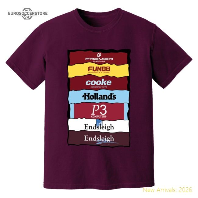 Burnley Sponsor History T-shirt (purple) - Collectors Item