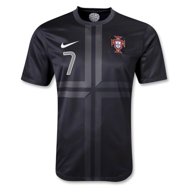 2013 Portugal 7 FIGO Away Black Shirt - Official Replica 4664