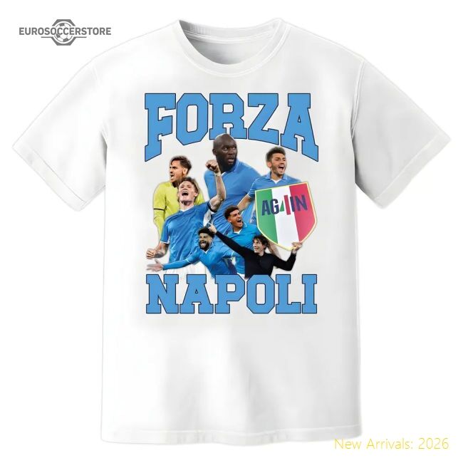 Supporter Top-Quality Forza Napoli Campioni T-Shirt (White)