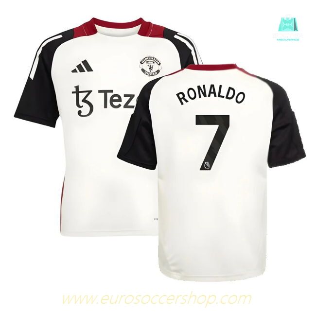 2024-2025 Man Utd Training Jersey (Off White) - Kids (Ronaldo 7)