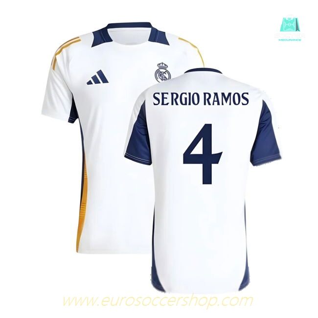 2024-2025 Real Madrid Training Tee (White) (Sergio Ramos 4)