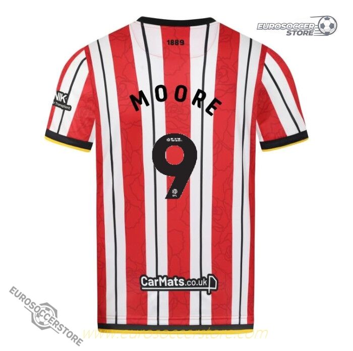Sheffield United's 24-25 Home Jersey featuring MOORE 9