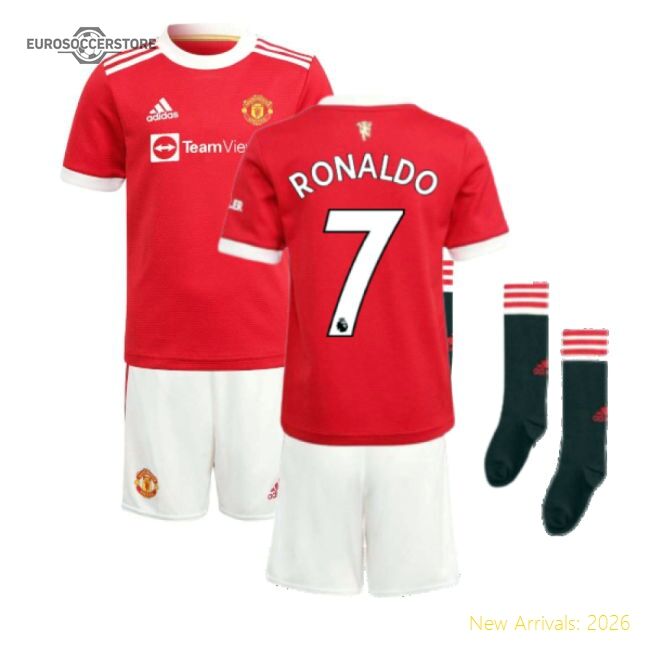 Official Man Utd 2021-2022 Home Mini Kit (ronaldo 7) - Premium