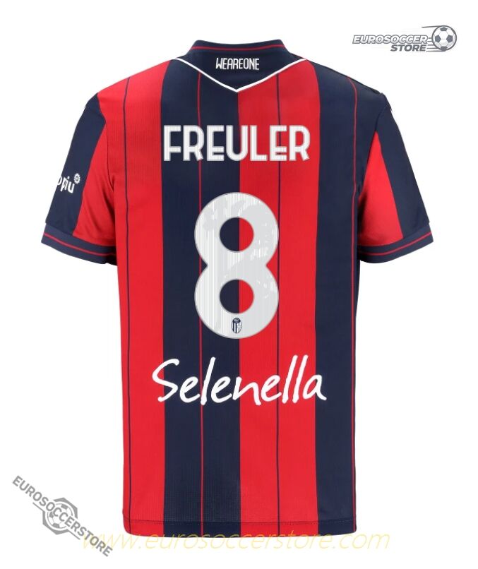 Bologna's 25-26 Home Jersey featuring FREULER 8