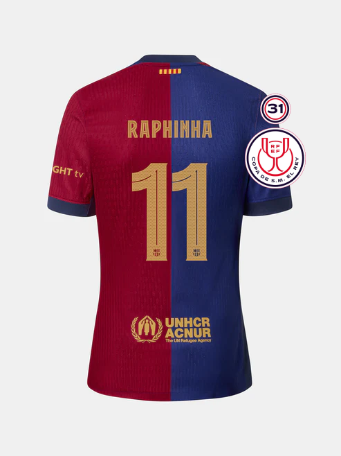 RAPHINHA's Number 11 Jersey for FC Barcelona in the 24-25 Copa Del Rey Final