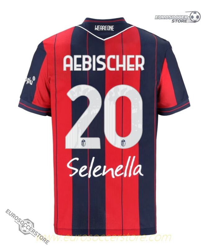 Bologna's 2025-26 Home Jersey Featuring AEBISCHER with Number 20
