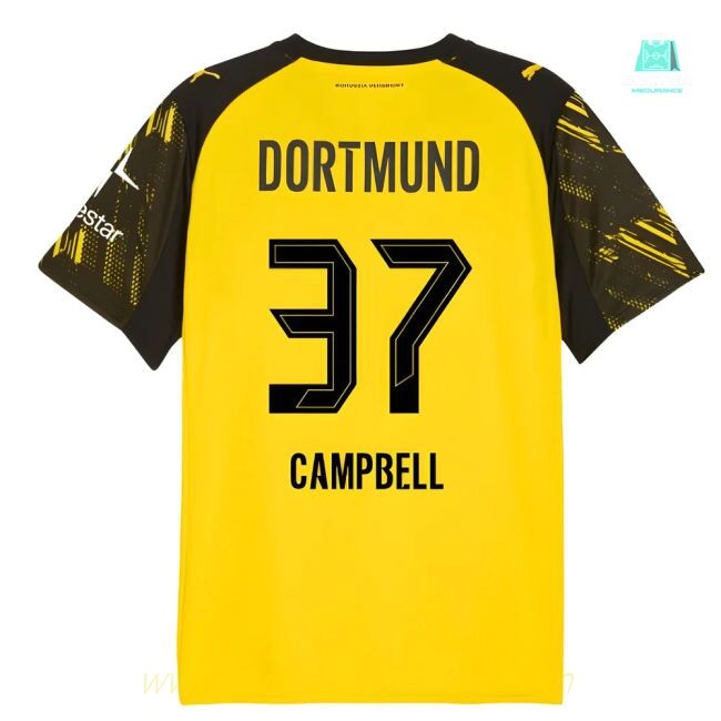 2025-2026 Borussia Dortmund Warm Up Jersey (Yellow) (Campbell 37)
