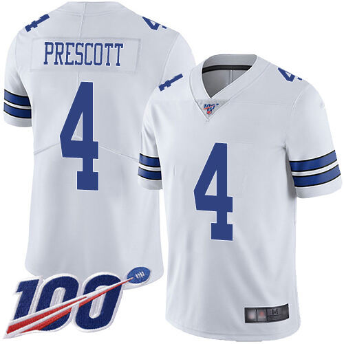 NFL DAL Dak Prescott #4 White None Limited Jersey official