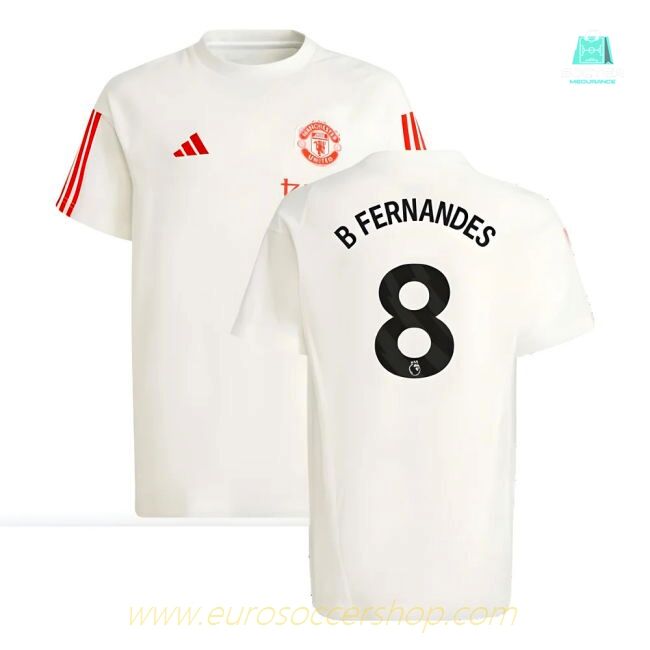 2023-2024 Man Utd Training Tee (White) - Kids (B Fernandes 8)