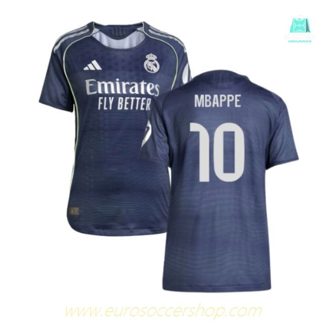 2025-2026 Real Madrid Authentic Away Shirt (Ladies) (Mbappe 10)
