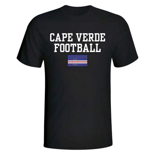 Top-Tier Cape Verde Football T-Shirt - Black Premium-Quality