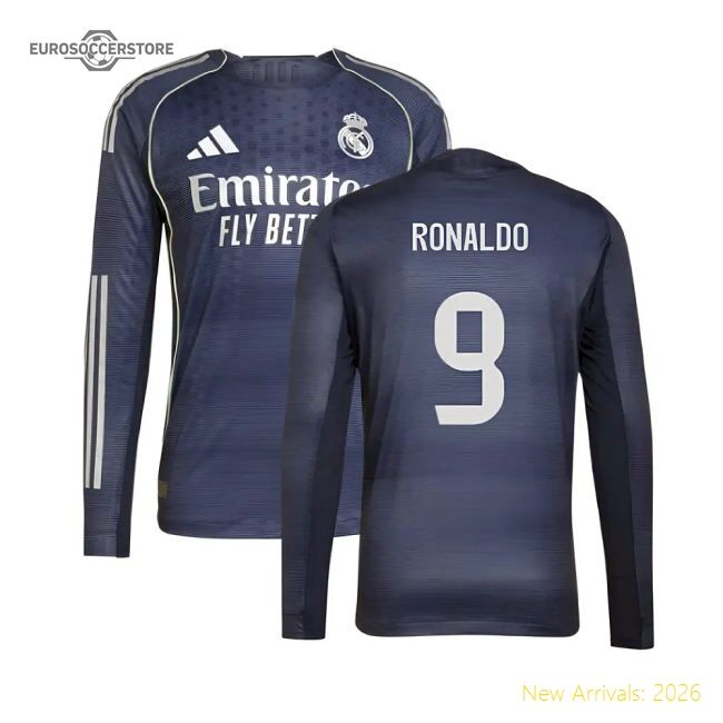 2025-2026 Real Madrid Long Sleeve Second Jersey (ronaldo 9)