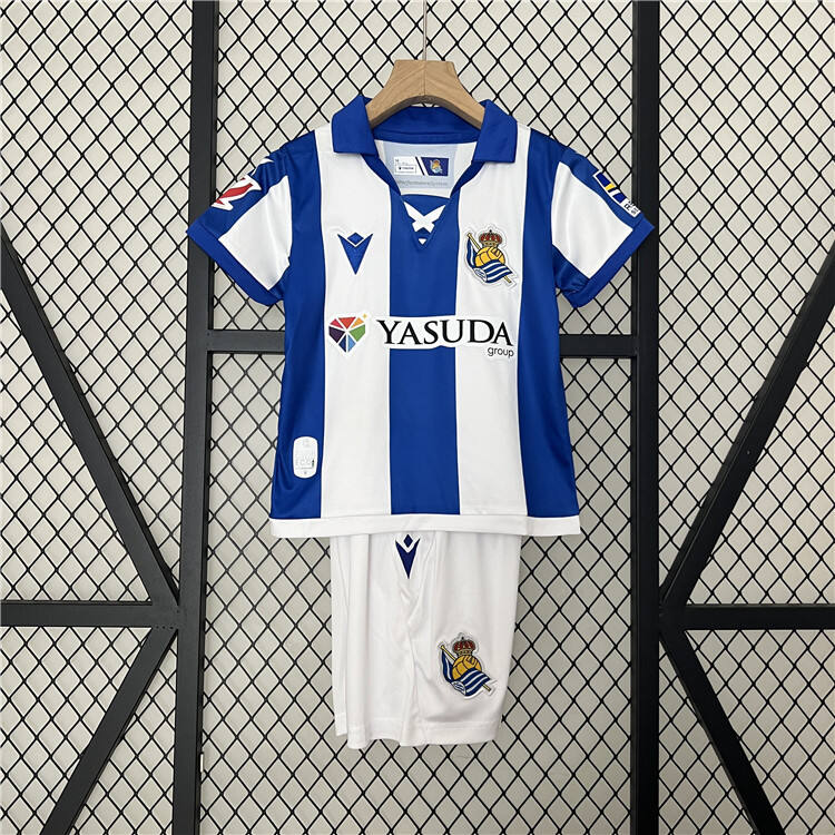 Kids Real Sociedad 2425 Home Football Kit ShirtShorts - Official