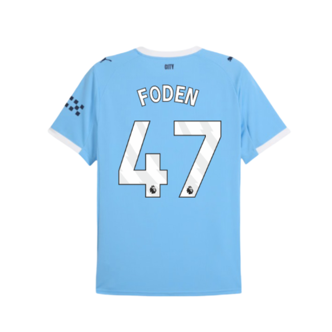 Man City Official Home Football Shirt 2025-20 Foden 47 M S