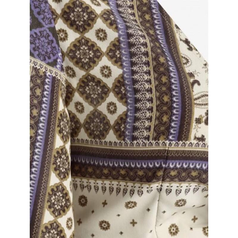 Twisted Tie Back Paisley Bandana Print Blouse OG5911