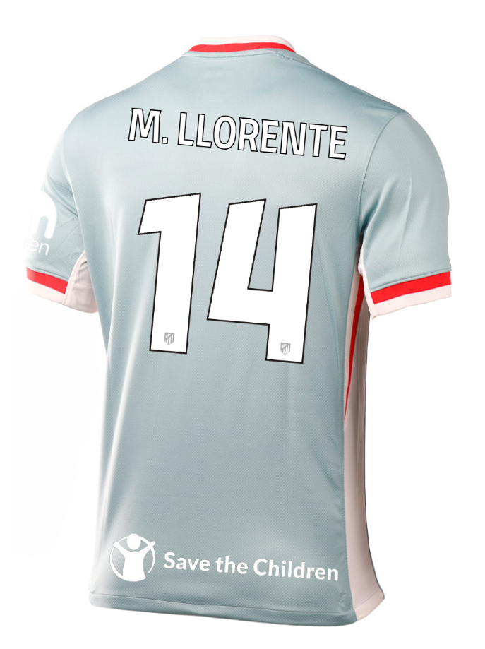 M. LLORENTE's Atletico Madrid 14 Away Jersey for the 24-25 Champions League Season