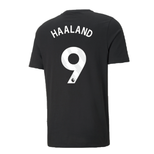 2024-2025 Man City ESS Tee (Black) (Haaland 9)