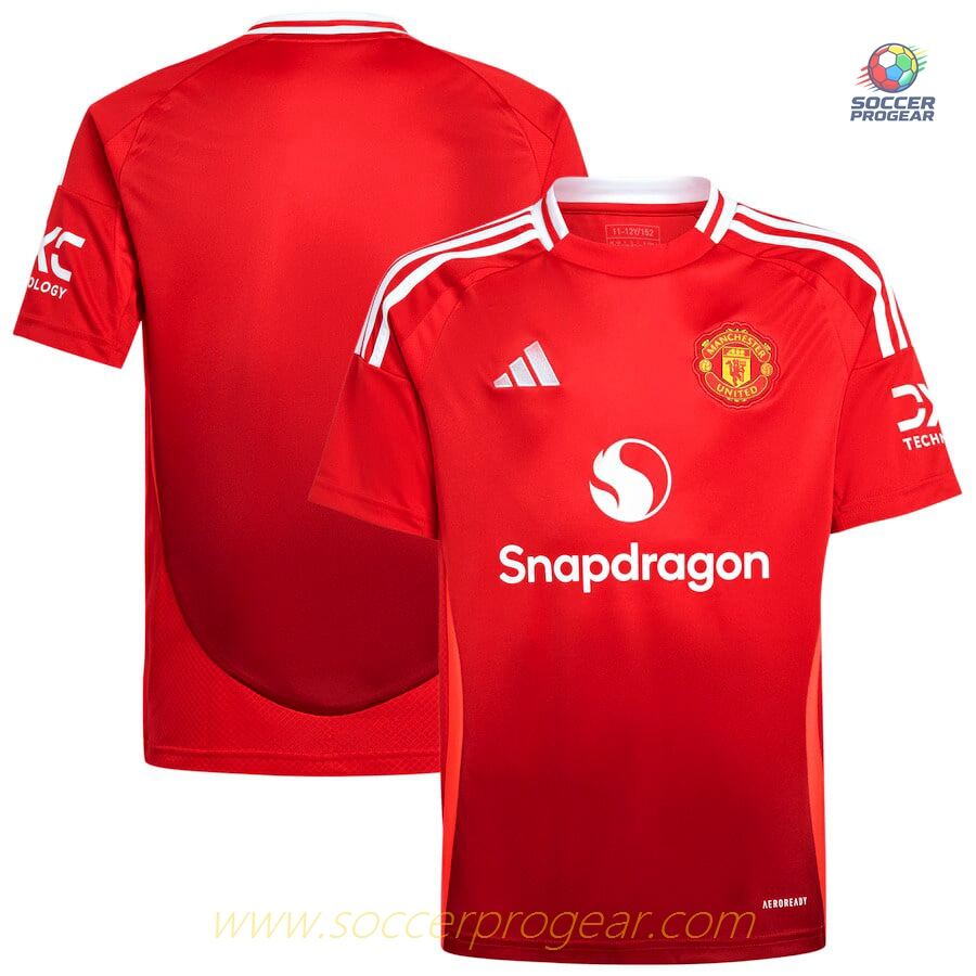 Kids Edition Manchester United Home Soccer Shirt 2024-25 Edition