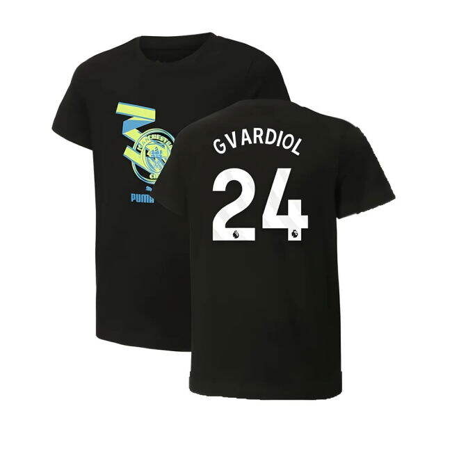 Fashionable Man City 2024-2025 Man City ftblCulture Tee (Black) (Gv...