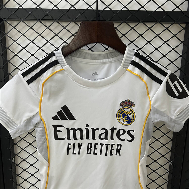 KidsYouth Real Madrid 2526 Home Kit ShirtShort - Official Replica