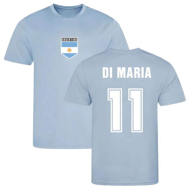 Official Di Maria Argentina Training Jersey (Sky Blue) Player