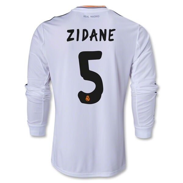 13-14 Real Madrid 5 ZIDANE Home Long Sleeve Jersey Shirt - Official