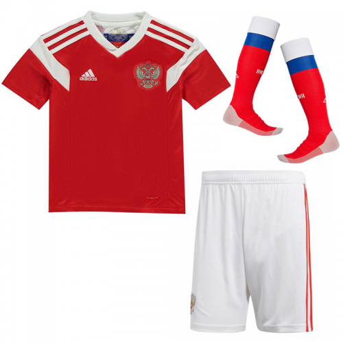 Kids Russia Home 2018 World Cup Soccer KitShirtShortsSocks - World