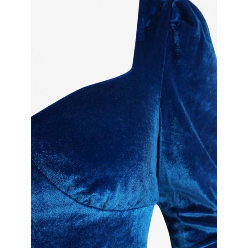 Velour Scarf Hem Crop T Shirt JW3376