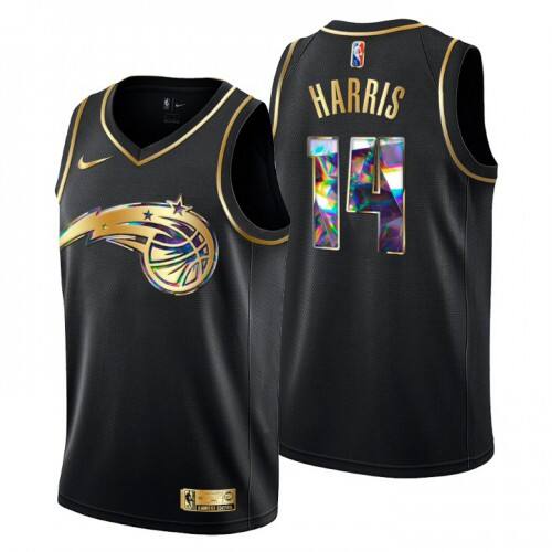 Orlando Orlando Magic #14 Gary Harris Mens Golden Edition Diamond Logo 2021/22 Swingman Jersey ¨C Black Mens