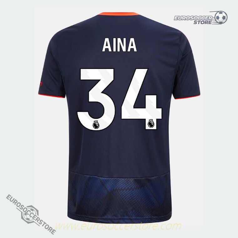 Nottingham Forest Third AINA 34 Third Jersey for the 25-26 season.