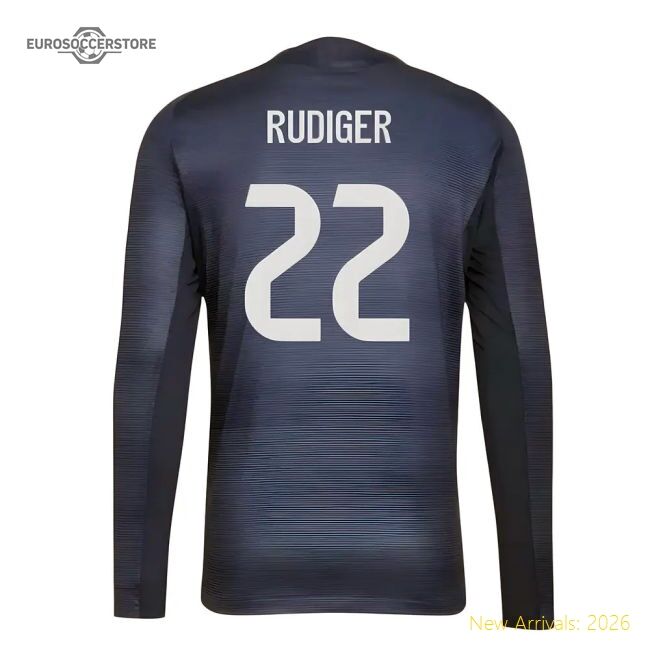 2025-2026 Real Madrid Authentic Long Sleeve Away Jersey (rudiger 22)