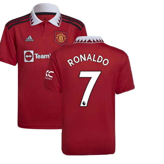 2022-20 Man Utd Home Soccer Jersey RONALDO #7 L M S Kids