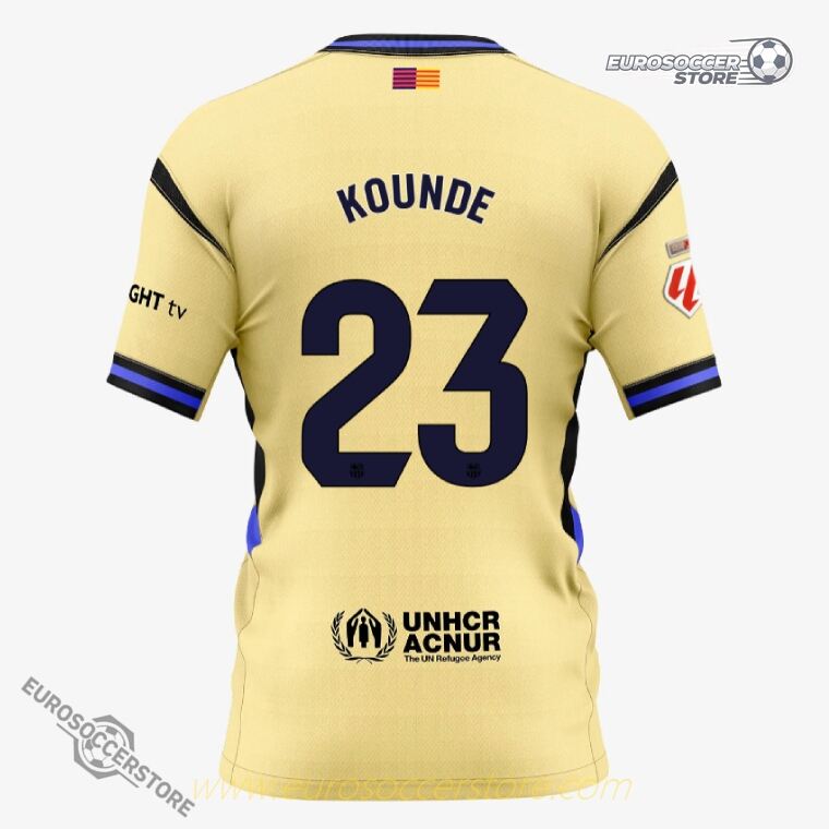 Barcelona 25-26 Season Away Jersey with KOUNDE 23 Printing